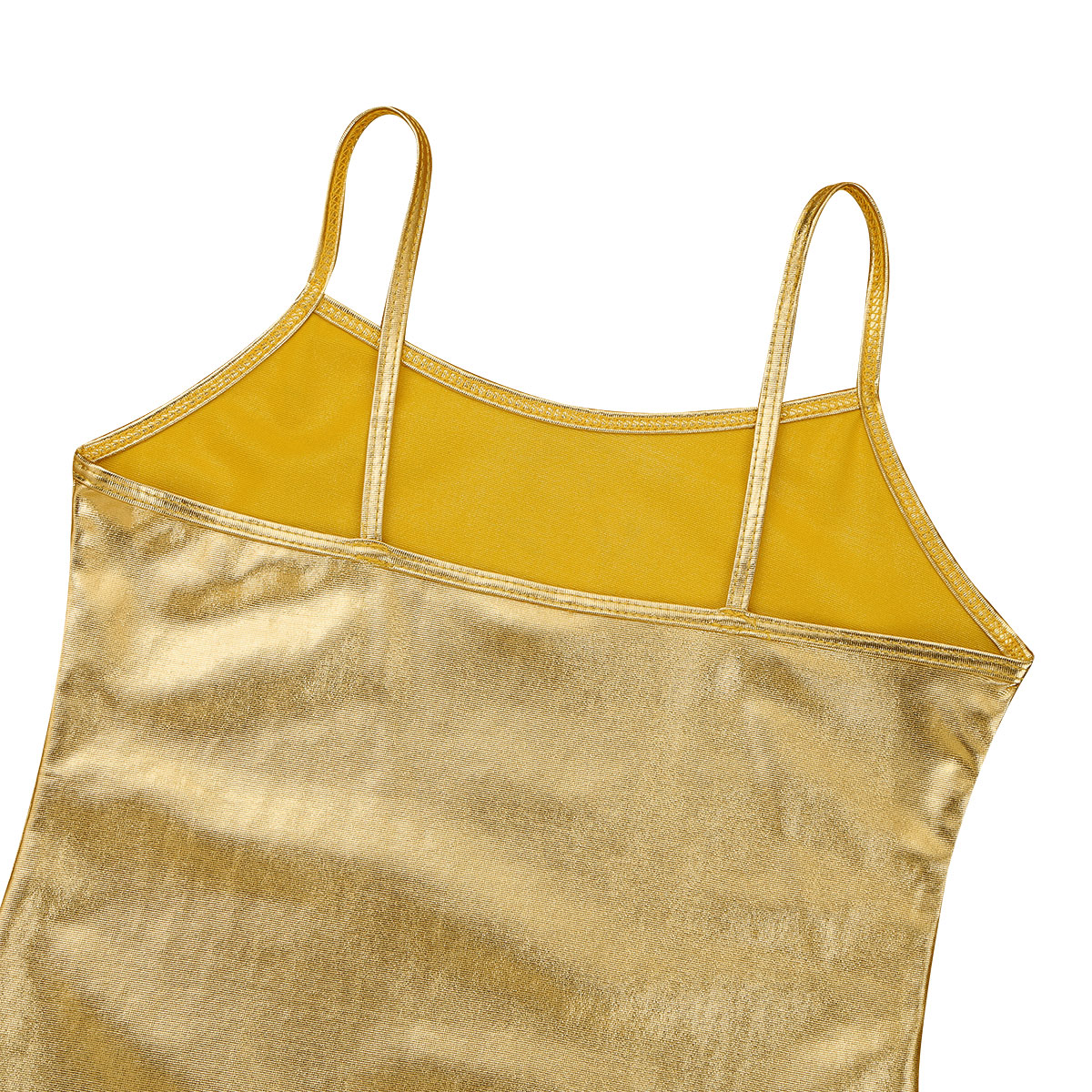 Kids Clothes Girls Shiny Metallic Camisole Tank Top Dance Costume Children Gymnastics Workout Stage Performance Clothing Tops