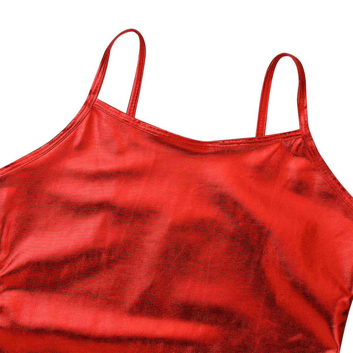 Kids Clothes Girls Shiny Metallic Camisole Tank Top Dance Costume Children Gymnastics Workout Stage Performance Clothing Tops