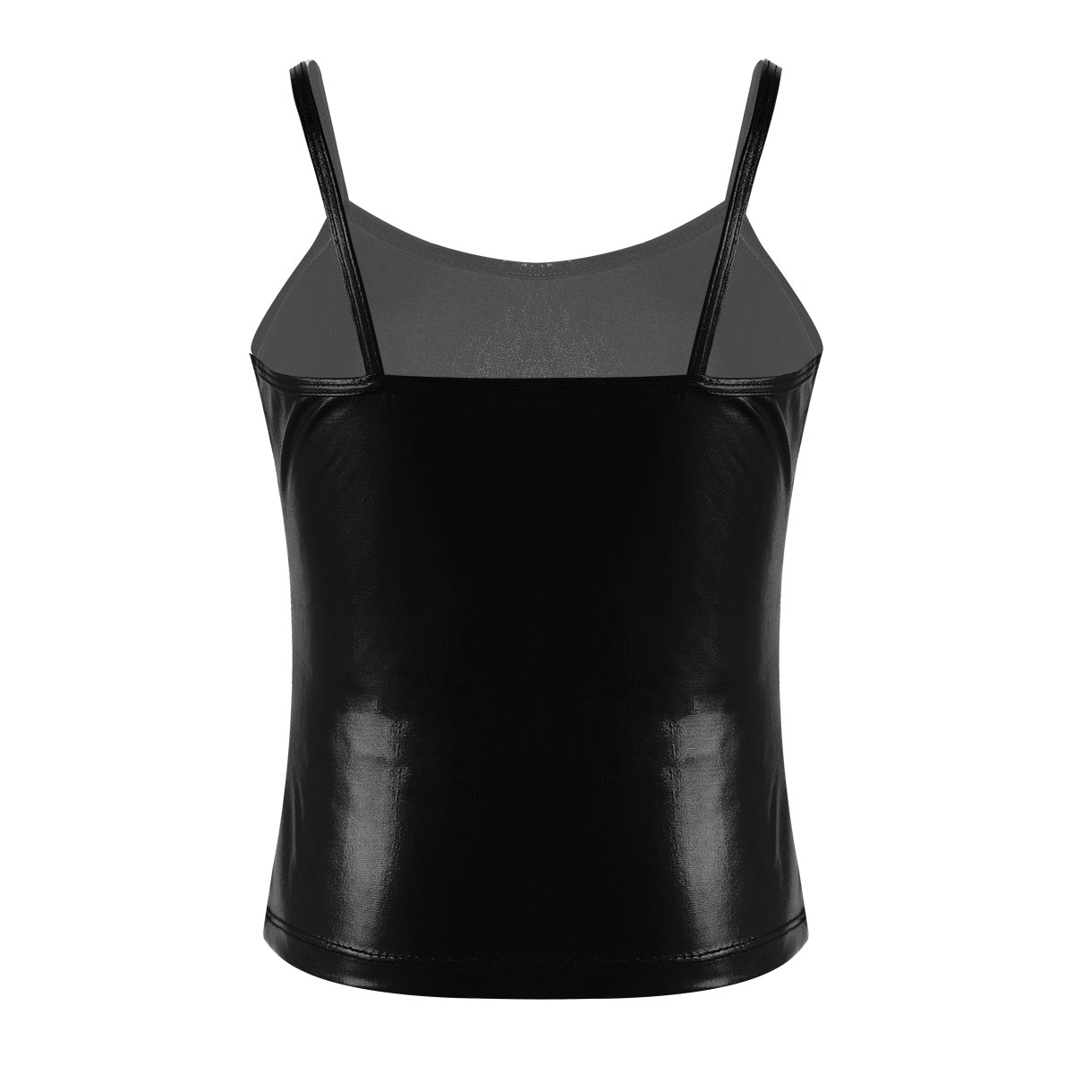 Kids Clothes Girls Shiny Metallic Camisole Tank Top Dance Costume Children Gymnastics Workout Stage Performance Clothing Tops