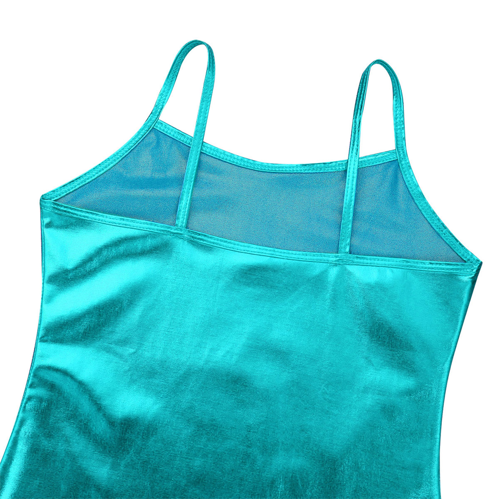 Kids Clothes Girls Shiny Metallic Camisole Tank Top Dance Costume Children Gymnastics Workout Stage Performance Clothing Tops