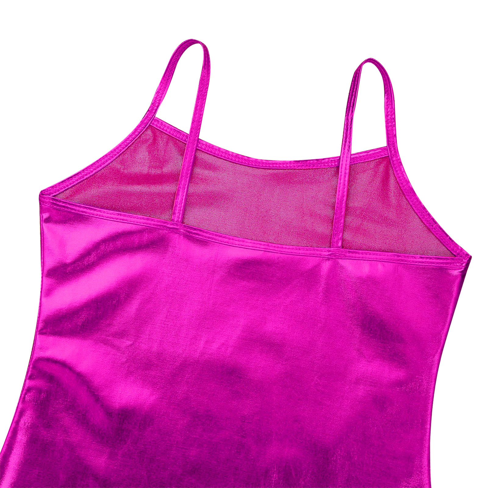 Kids Clothes Girls Shiny Metallic Camisole Tank Top Dance Costume Children Gymnastics Workout Stage Performance Clothing Tops