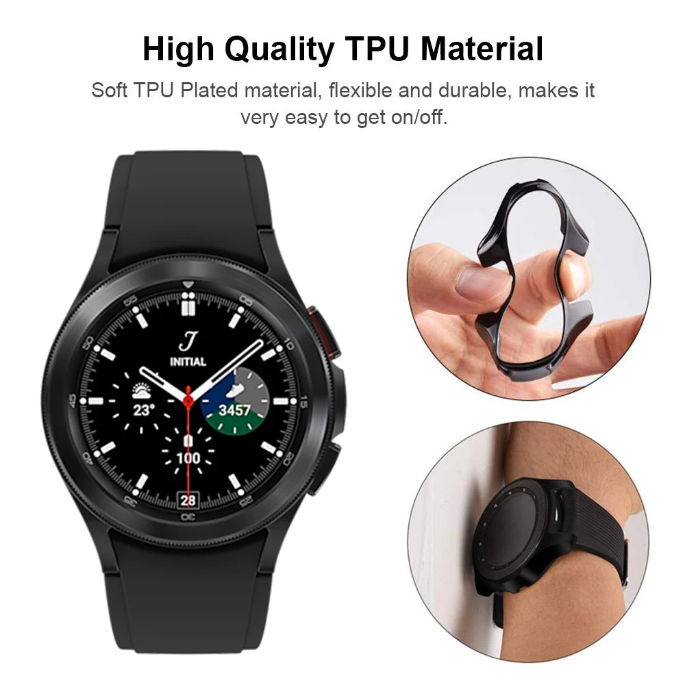 Cover for samsung Galaxy watch 4 classic 46/42mm Soft TPU Plated all-around Screen protector bumper Galaxy watch 4 44/40mm Case