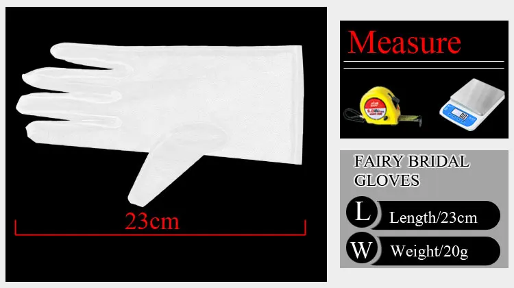 WG002 Simple Handmade Women Wedding Bridal Short White Gloves Breathable Tulle Wrist Finger Brides Bridesmaid Handschuh