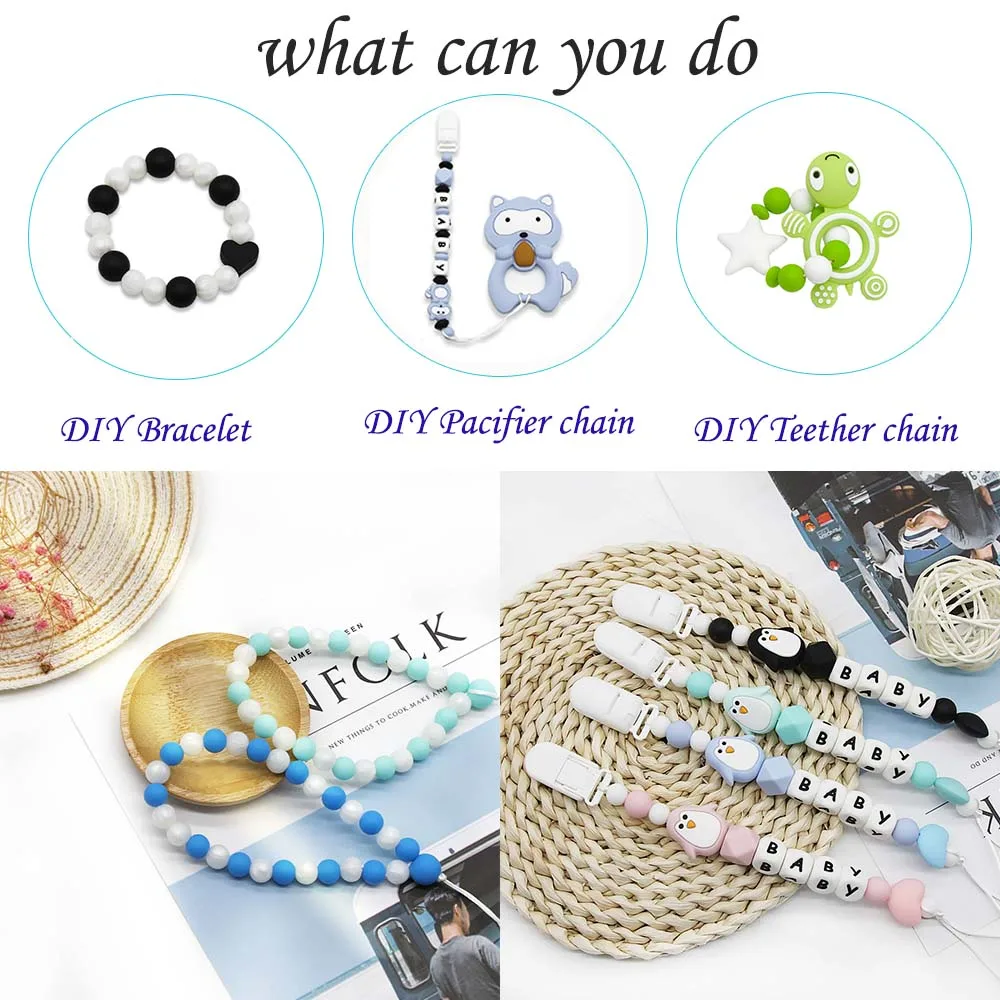Cute-Idea 10m/lot 1.5mm Colorful Nylon Cord Thread Food Grade Baby Pacifier Clip Toys Accessories DIY Bracelet Braided String