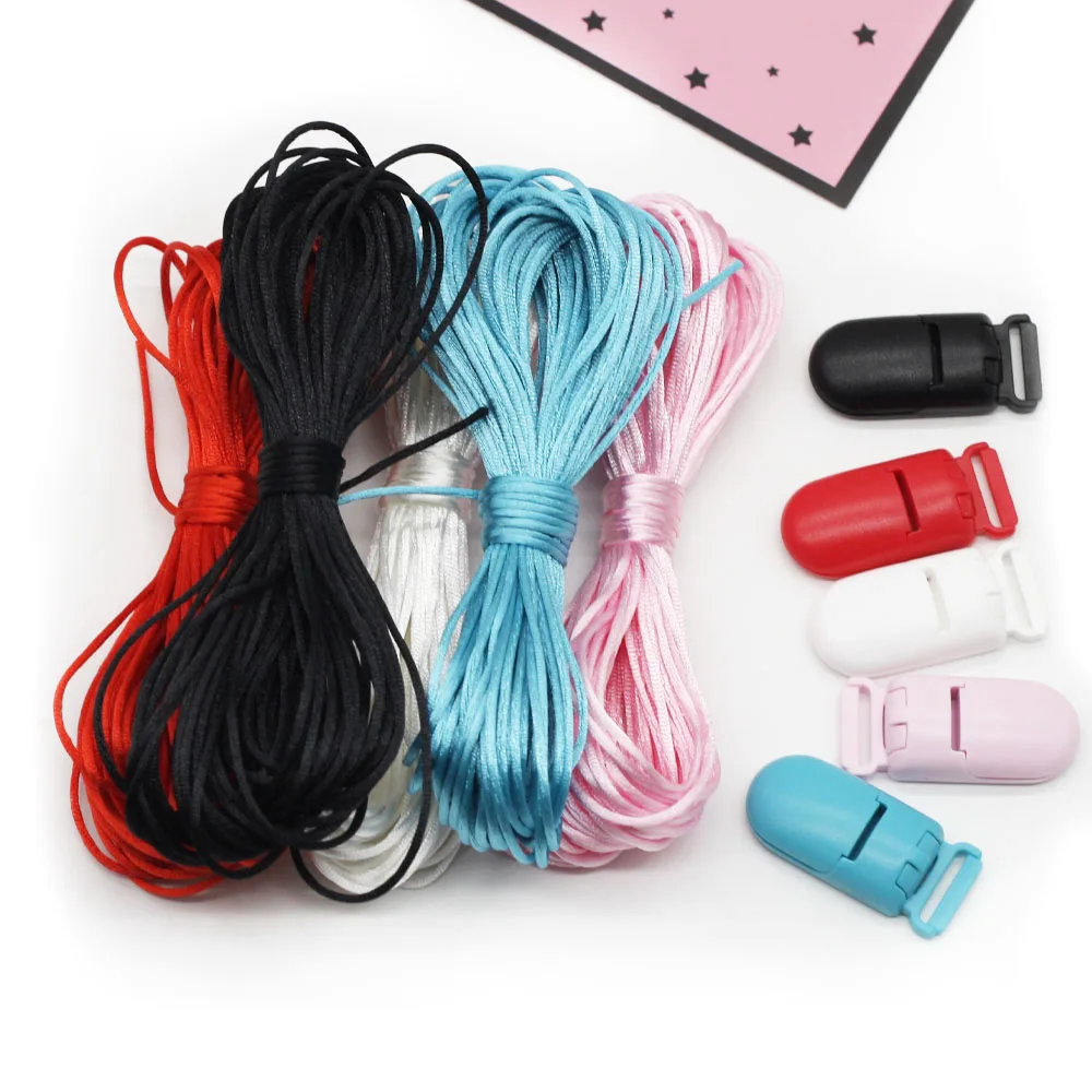 Cute-Idea 10m/lot 1.5mm Colorful Nylon Cord Thread Food Grade Baby Pacifier Clip Toys Accessories DIY Bracelet Braided String