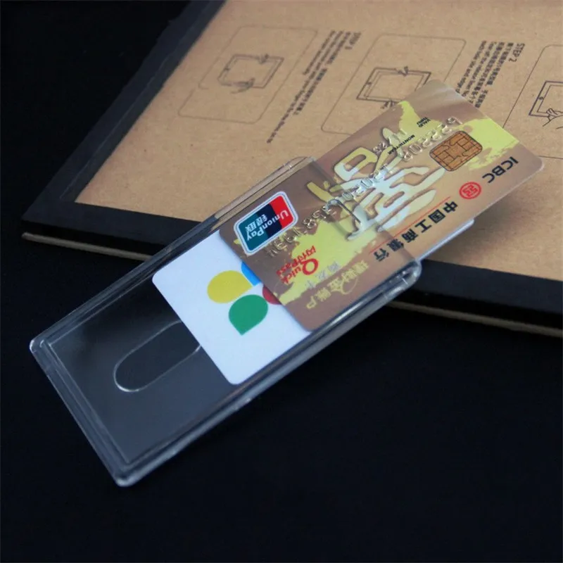 ID Card Holder Keychain Desk Accessories Photocard Holder Business Card Holder Stationery Organizer Clip Holder Office Supplies