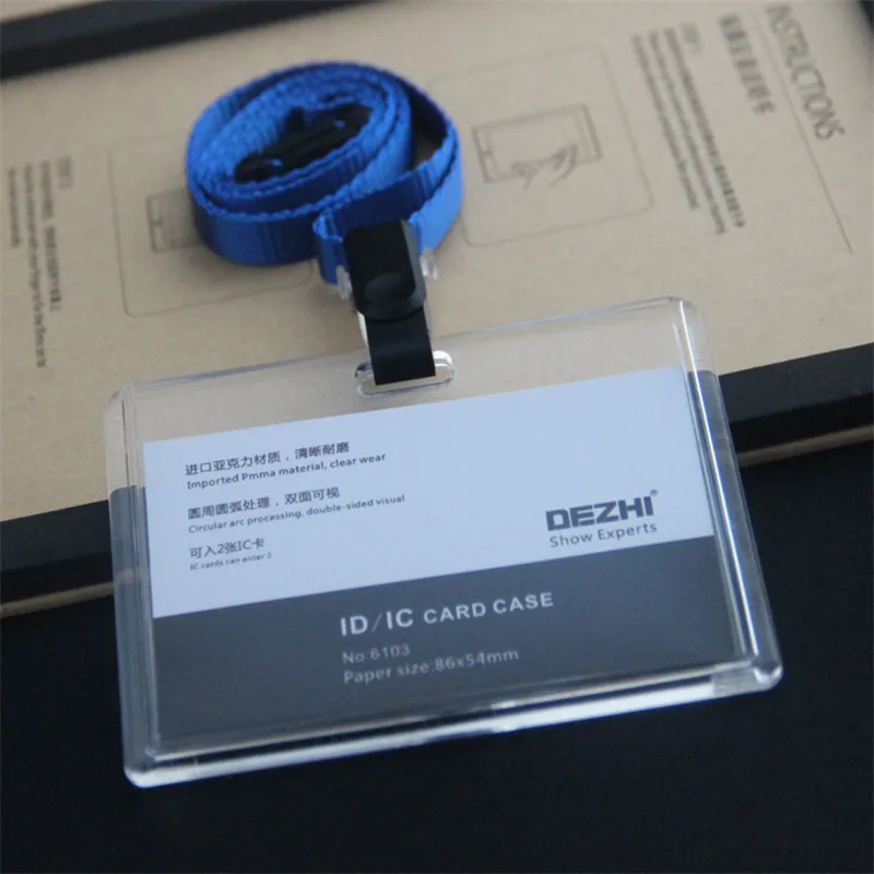ID Card Holder Keychain Desk Accessories Photocard Holder Business Card Holder Stationery Organizer Clip Holder Office Supplies
