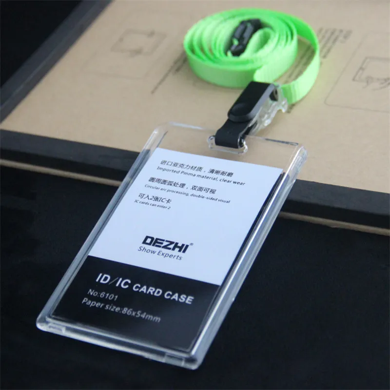 ID Card Holder Keychain Desk Accessories Photocard Holder Business Card Holder Stationery Organizer Clip Holder Office Supplies
