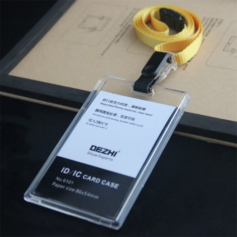 ID Card Holder Keychain Desk Accessories Photocard Holder Business Card Holder Stationery Organizer Clip Holder Office Supplies