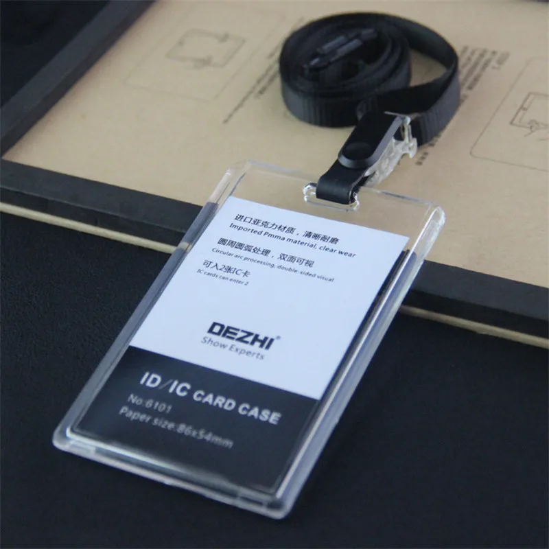 ID Card Holder Keychain Desk Accessories Photocard Holder Business Card Holder Stationery Organizer Clip Holder Office Supplies