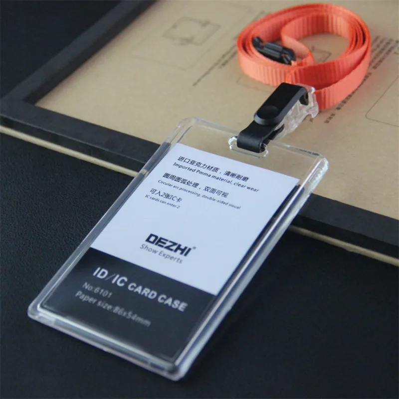 ID Card Holder Keychain Desk Accessories Photocard Holder Business Card Holder Stationery Organizer Clip Holder Office Supplies