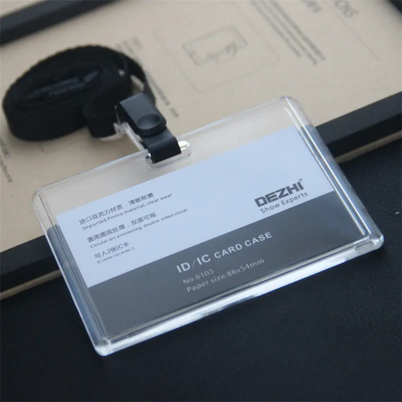 ID Card Holder Keychain Desk Accessories Photocard Holder Business Card Holder Stationery Organizer Clip Holder Office Supplies