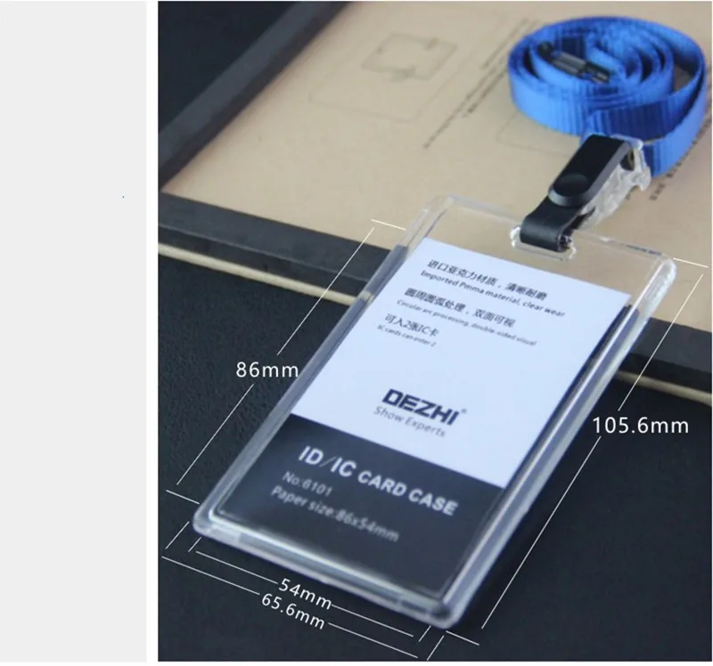 ID Card Holder Keychain Desk Accessories Photocard Holder Business Card Holder Stationery Organizer Clip Holder Office Supplies