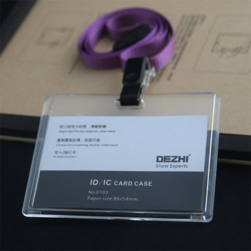 ID Card Holder Keychain Desk Accessories Photocard Holder Business Card Holder Stationery Organizer Clip Holder Office Supplies