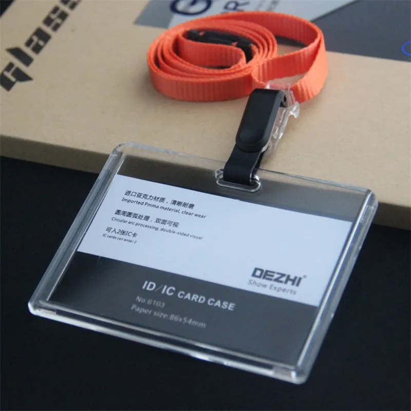ID Card Holder Keychain Desk Accessories Photocard Holder Business Card Holder Stationery Organizer Clip Holder Office Supplies