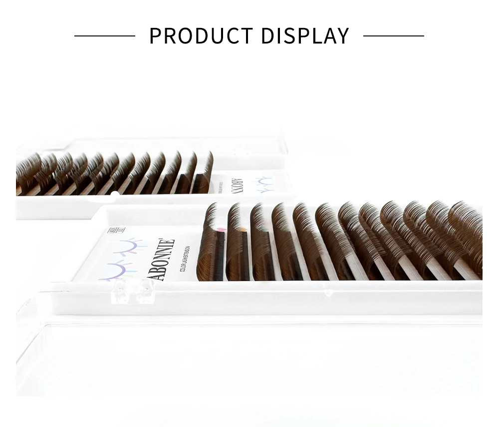 ABONNIE Dark Brown Eyelash Extension Mix 8-15mm Mink Individual Eyelash Lashes High Quality Color Natural Korean Eyelashes