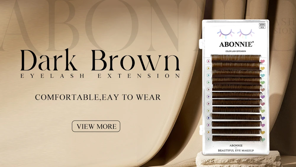 ABONNIE Dark Brown Eyelash Extension Mix 8-15mm Mink Individual Eyelash Lashes High Quality Color Natural Korean Eyelashes