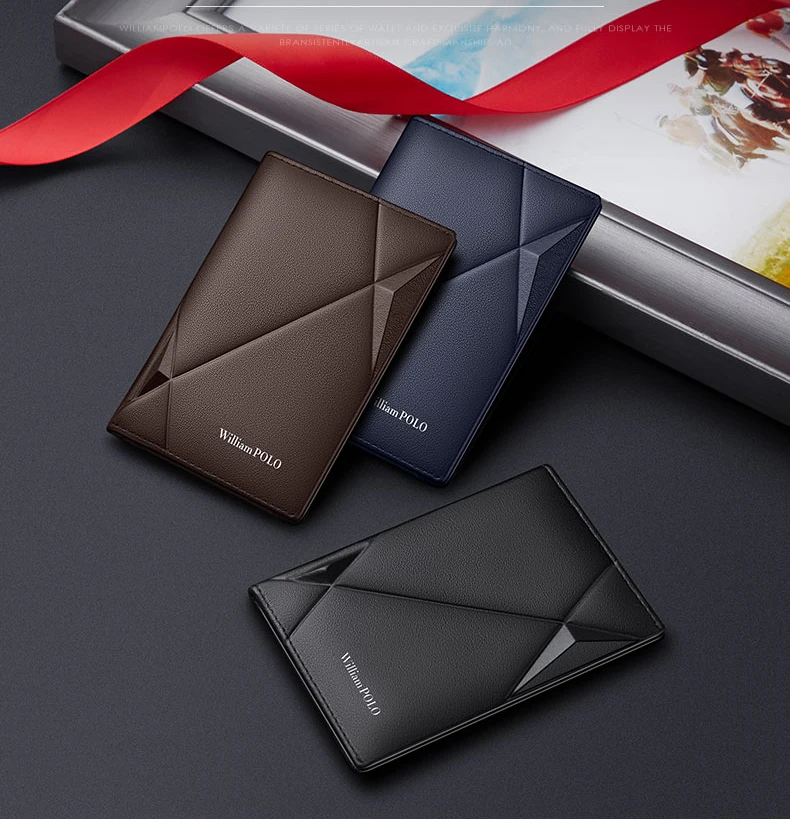 Men's Leather Wallet ultra thin vertical card holder multi function driver's license wallet high grade brand short Coin Purse