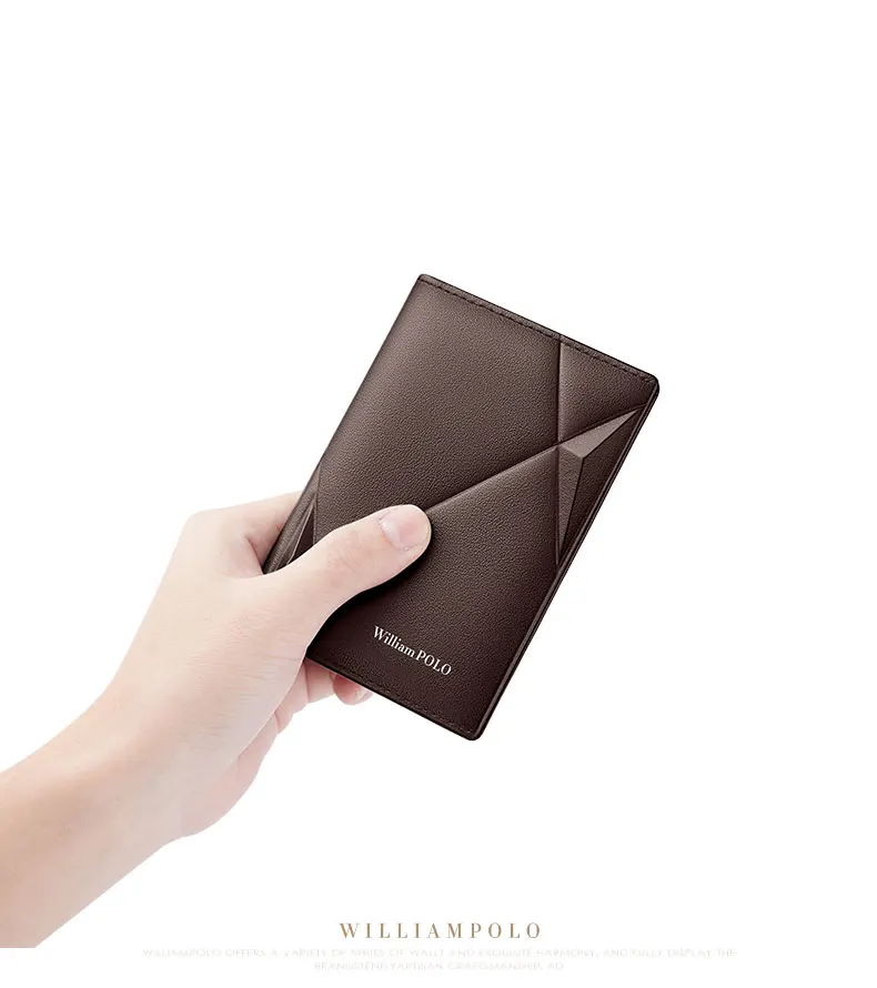 Men's Leather Wallet ultra thin vertical card holder multi function driver's license wallet high grade brand short Coin Purse