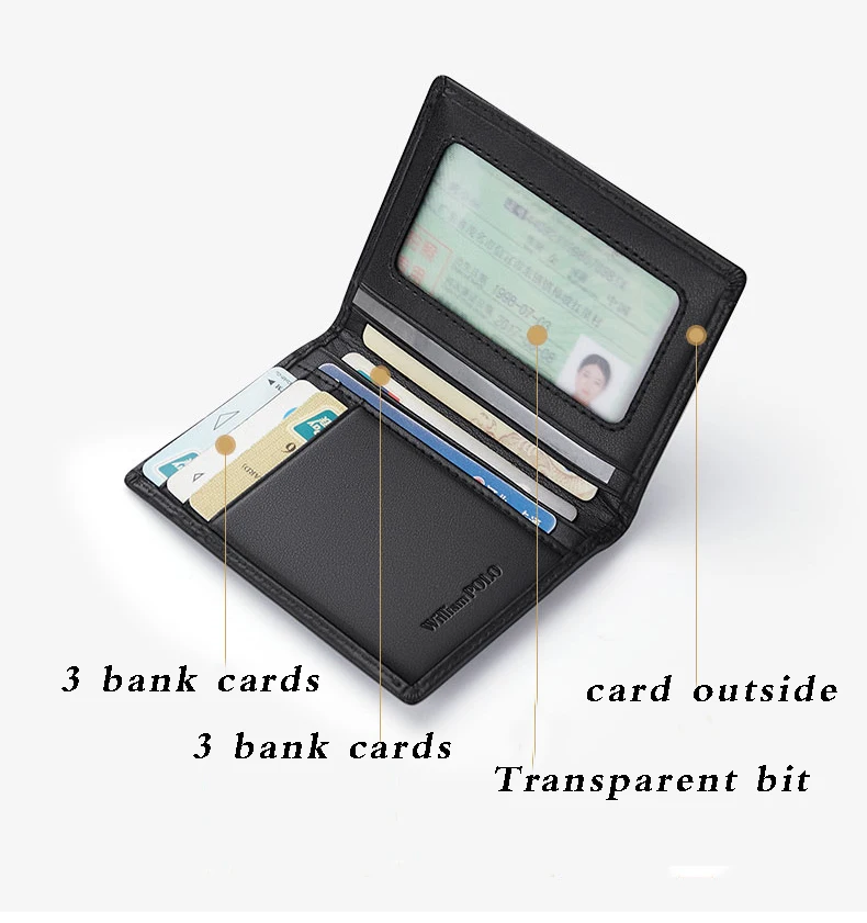 Men's Leather Wallet ultra thin vertical card holder multi function driver's license wallet high grade brand short Coin Purse