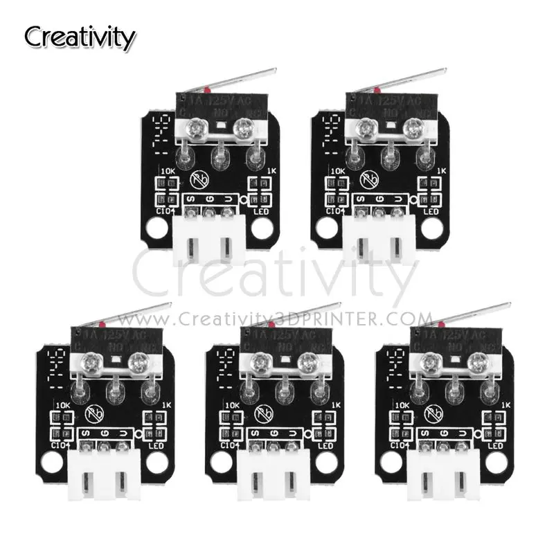 5PCS X/Y/Z Axis End Stop Limit Switch 3Pin N/O N/C Control easy to use Micro Switch For CR10 Series Ender 3 3D Printer Parts