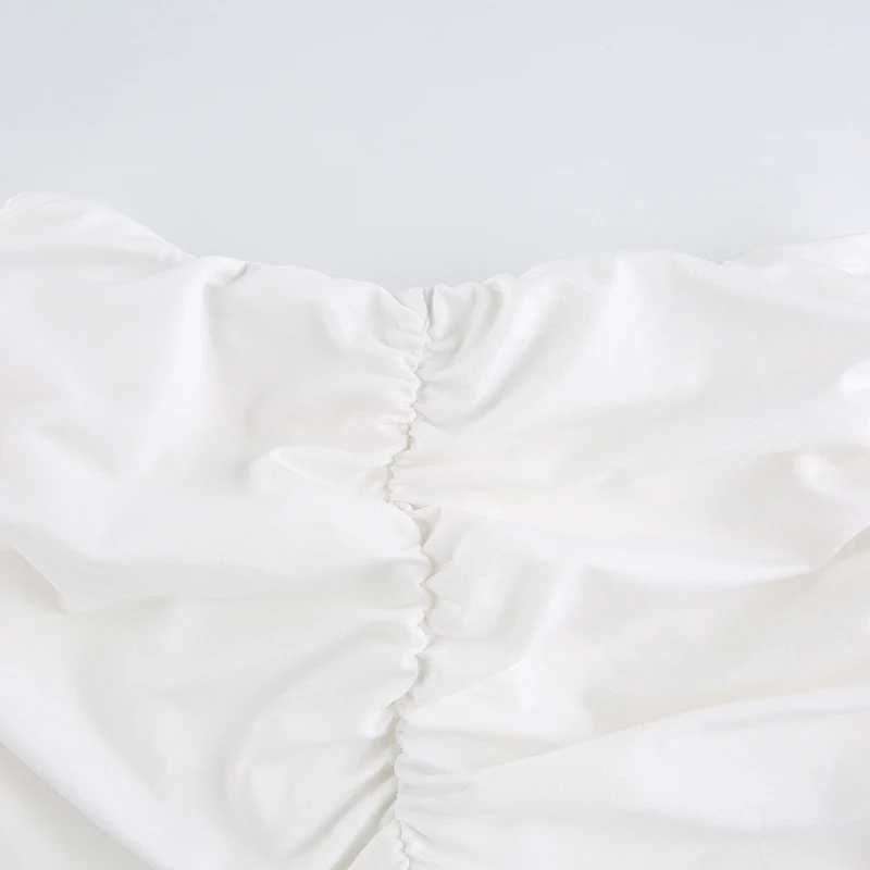 Summer Ruched Skirts For Women White Y2K Mini Beachwear High Waist Casual Short Skirt Fashion Kawaii Korean Style Pleated Skirt