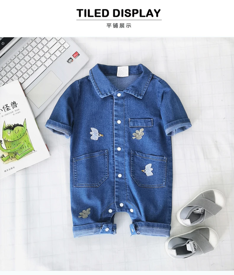IENENS Baby Rompers Newborn Jumpsuits Clothes Denim One-pieces 0-18 Months Boy Girl Soft Suits Kids Clothes