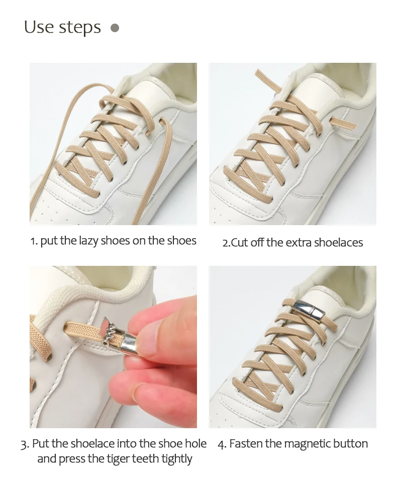 4Pcs/2Pair Shoelace Buckle Metal Shoelaces Magnetic Buckle Accessories Metal Lace Lock AF1 DIY Sneaker Kits Metal Laces Buckle