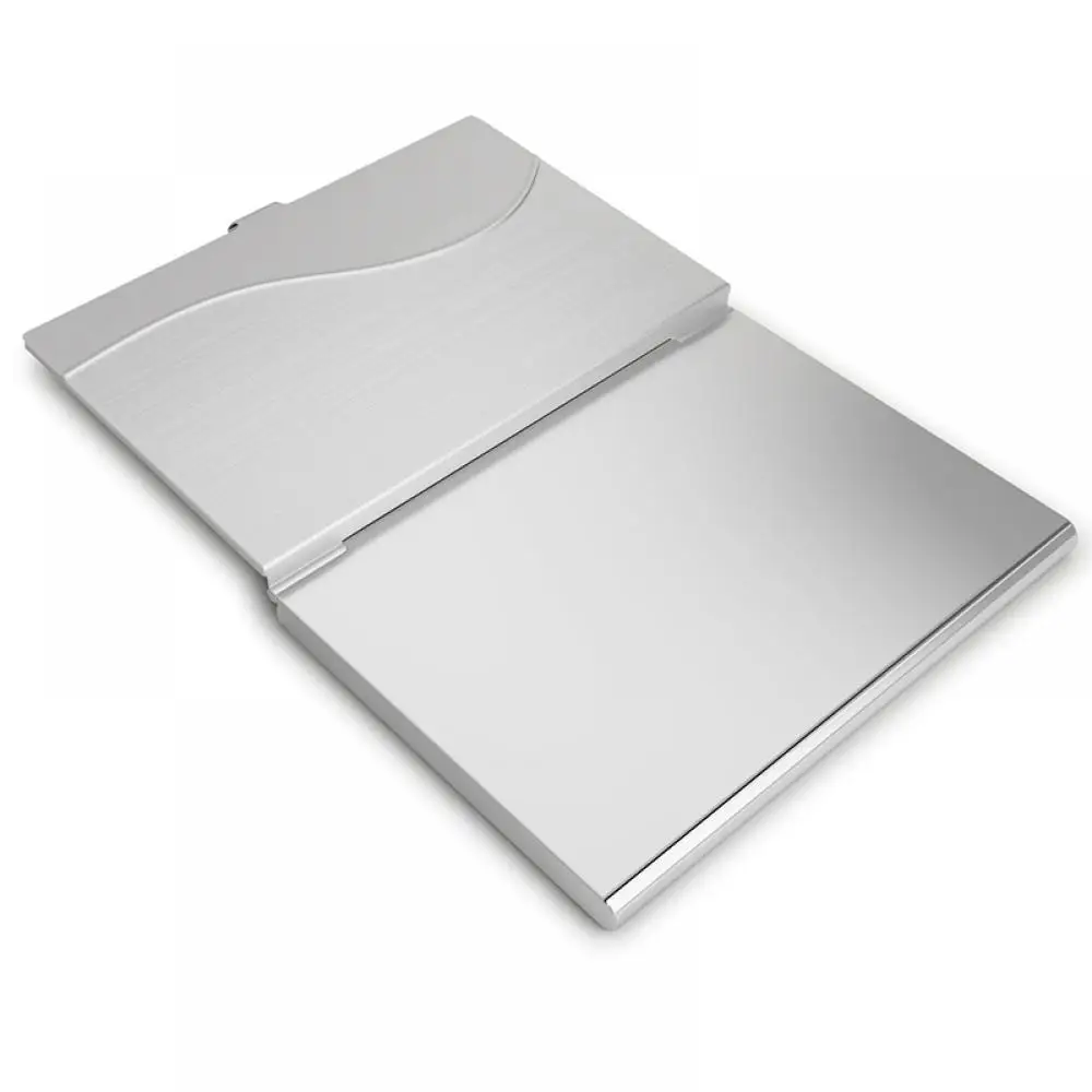 2022 New Waterproof Stainless Steel Business ID Credit Card Holder Luxury Silver Aluminium Case Cover Unisex Card Wallet