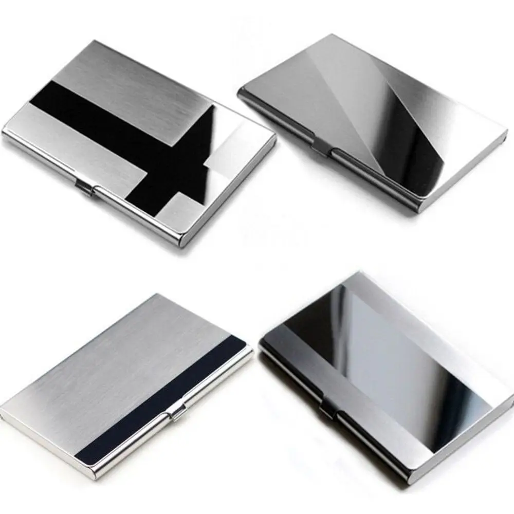 2022 New Waterproof Stainless Steel Business ID Credit Card Holder Luxury Silver Aluminium Case Cover Unisex Card Wallet