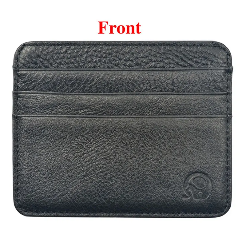 Vintage Cowhide Leather ID Card Bag With 7 Card Slots Super Thin Genuine Leather Bank Credit Card Holder Coin Purse Wallet