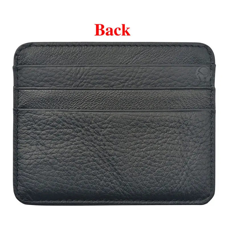 Vintage Cowhide Leather ID Card Bag With 7 Card Slots Super Thin Genuine Leather Bank Credit Card Holder Coin Purse Wallet