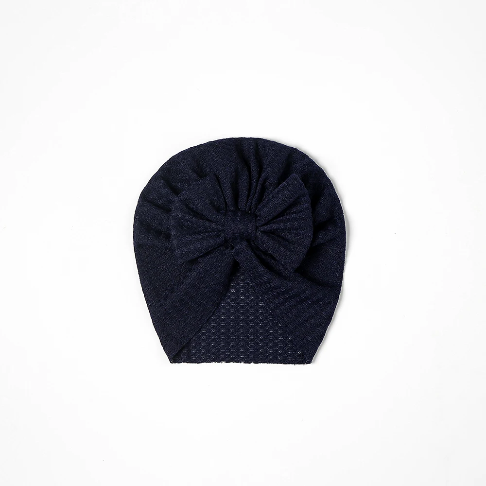 Waffle Bowknot Newborn Baby Girl Turban for Babies Soft Cotton Bow Infant Beanie Baby Headbands Toddler Baby Hair Accessories