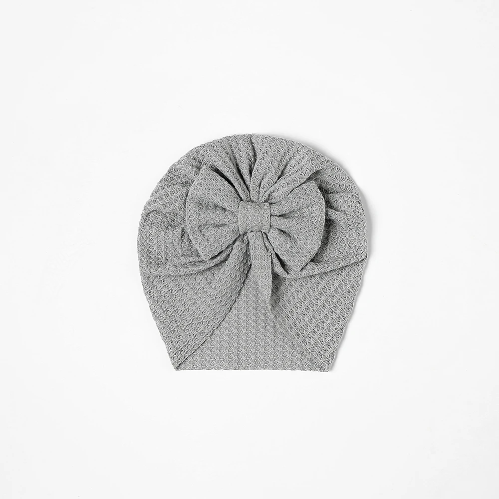 Waffle Bowknot Newborn Baby Girl Turban for Babies Soft Cotton Bow Infant Beanie Baby Headbands Toddler Baby Hair Accessories
