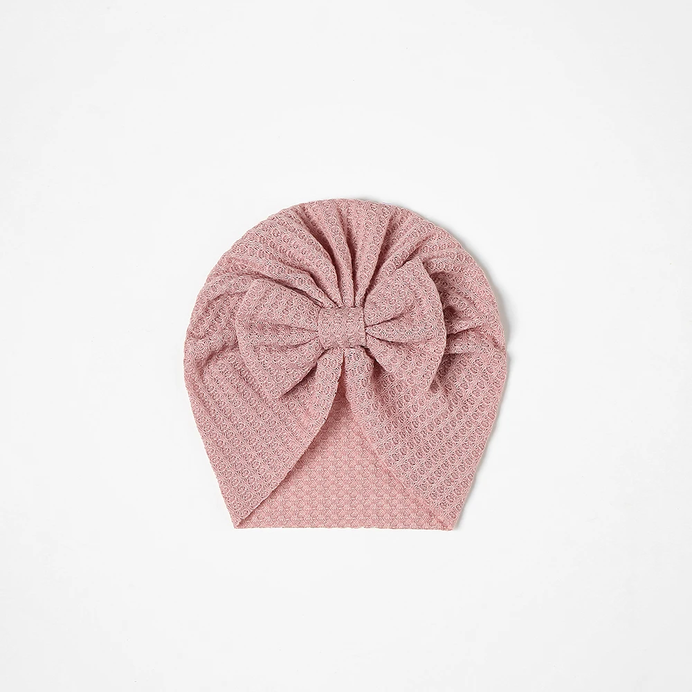Waffle Bowknot Newborn Baby Girl Turban for Babies Soft Cotton Bow Infant Beanie Baby Headbands Toddler Baby Hair Accessories