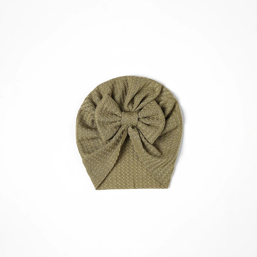 Waffle Bowknot Newborn Baby Girl Turban for Babies Soft Cotton Bow Infant Beanie Baby Headbands Toddler Baby Hair Accessories
