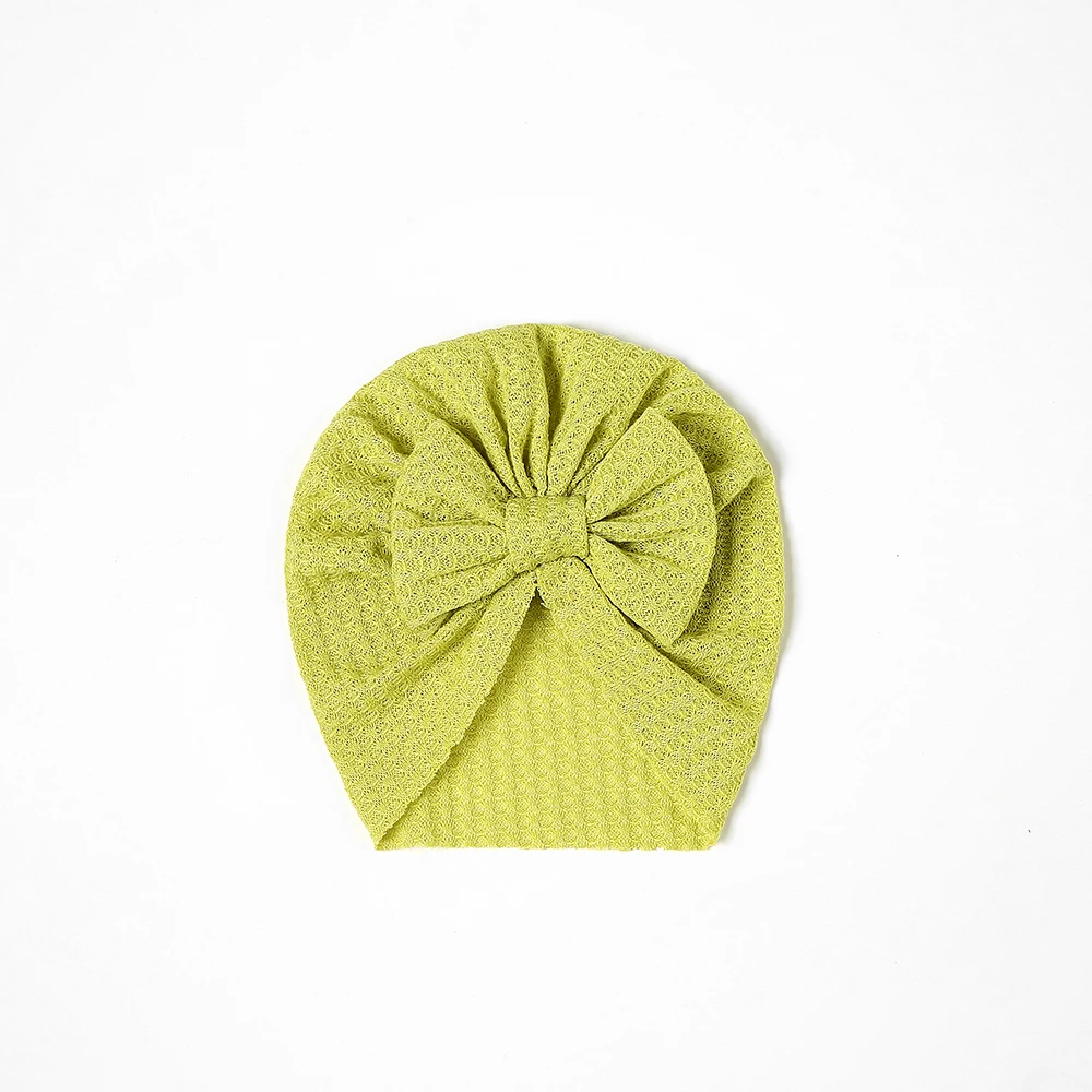 Waffle Bowknot Newborn Baby Girl Turban for Babies Soft Cotton Bow Infant Beanie Baby Headbands Toddler Baby Hair Accessories