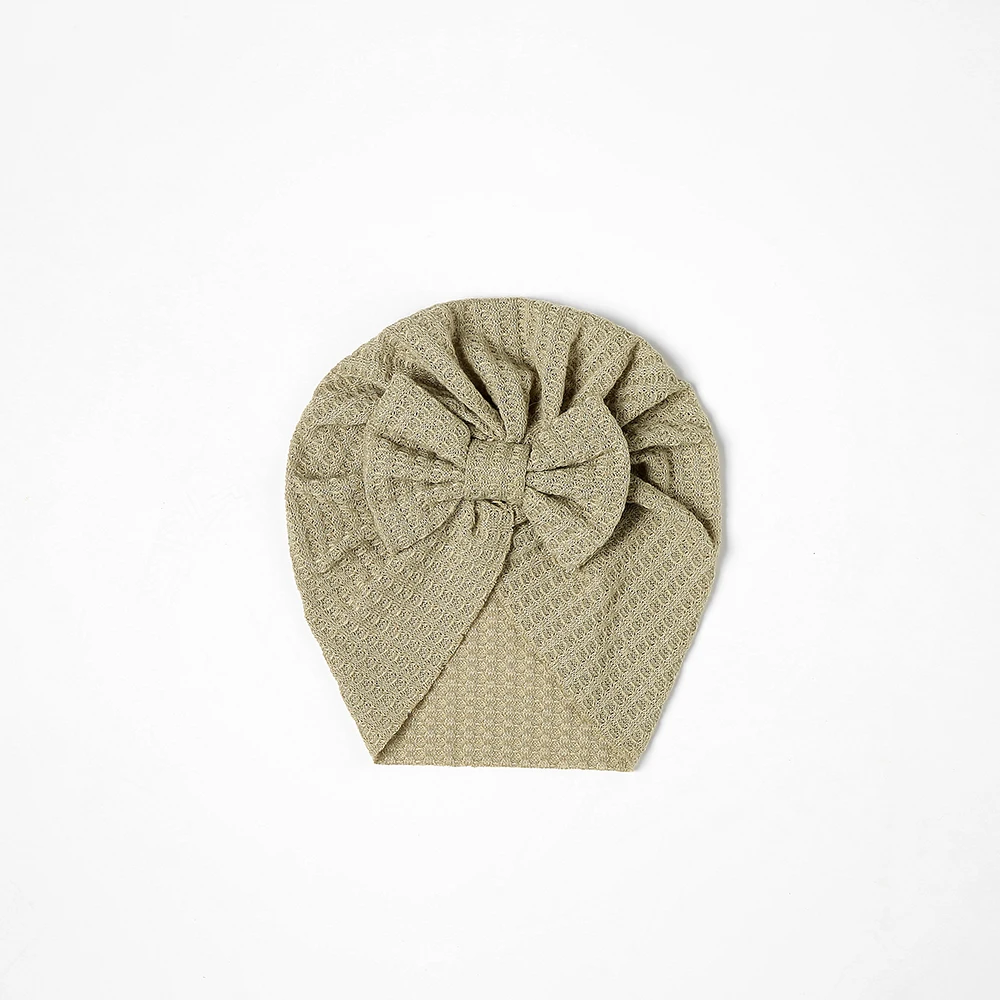 Waffle Bowknot Newborn Baby Girl Turban for Babies Soft Cotton Bow Infant Beanie Baby Headbands Toddler Baby Hair Accessories