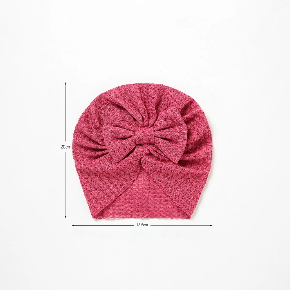 Waffle Bowknot Newborn Baby Girl Turban for Babies Soft Cotton Bow Infant Beanie Baby Headbands Toddler Baby Hair Accessories