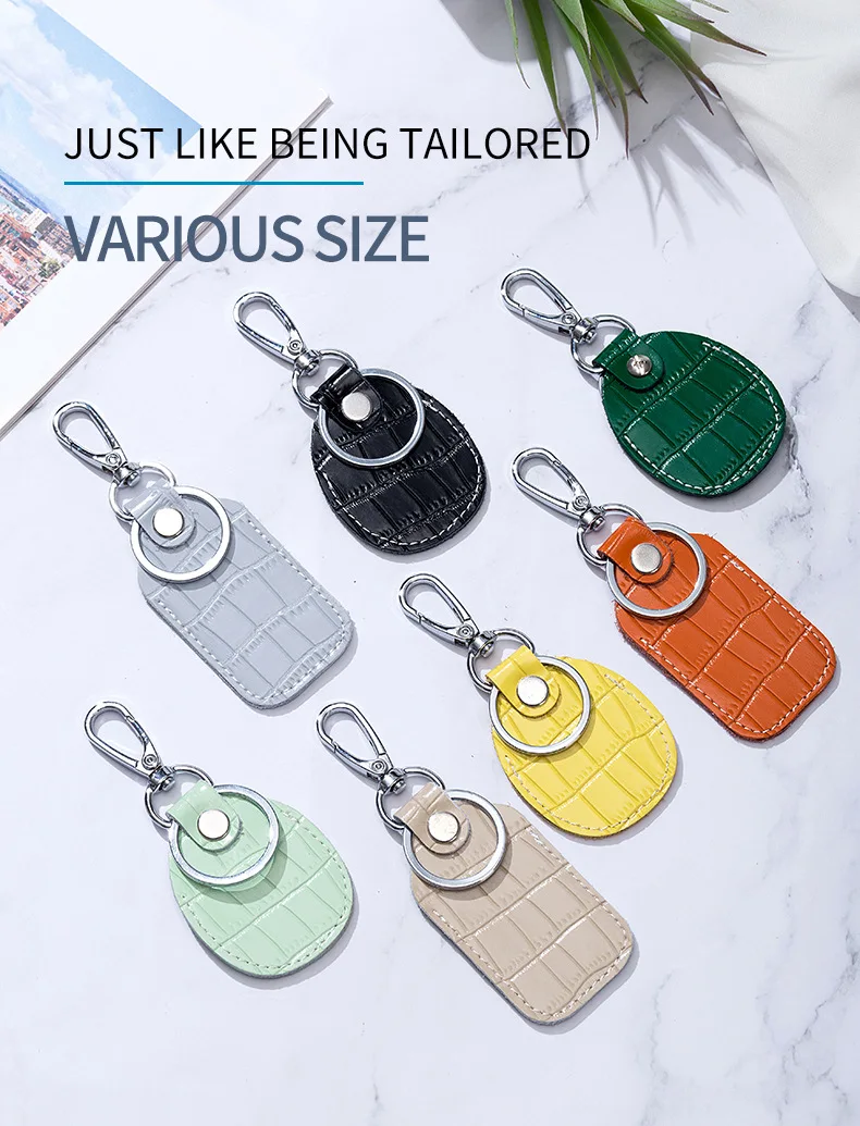 Entrance Guard Access Keychain Leather Cover for StarLine Alarm Tags PIK Intercom Keys Holder DIY Badge Case for The PanDect Tag