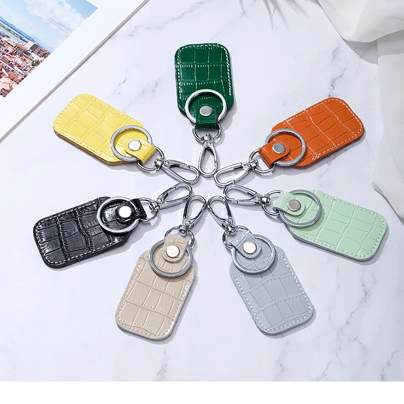 Entrance Guard Access Keychain Leather Cover for StarLine Alarm Tags PIK Intercom Keys Holder DIY Badge Case for The PanDect Tag
