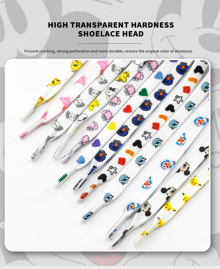 Cartoon Laces Shoe Athletic String No Elasticity Flat Shoelaces Of Sport White Leisure Women Sneaker Lacet Shoelaces Accessories