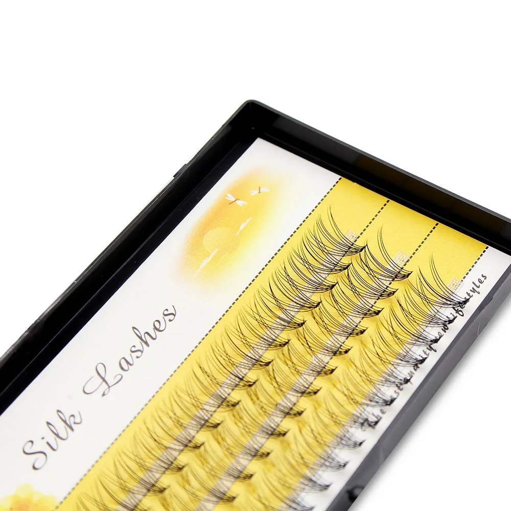 Premium 60 Bundles Mink Eyelash Extension Natural 3D Russian Volume Faux Eyelashes Individual 10D Cluster Lashes Makeup Cilia