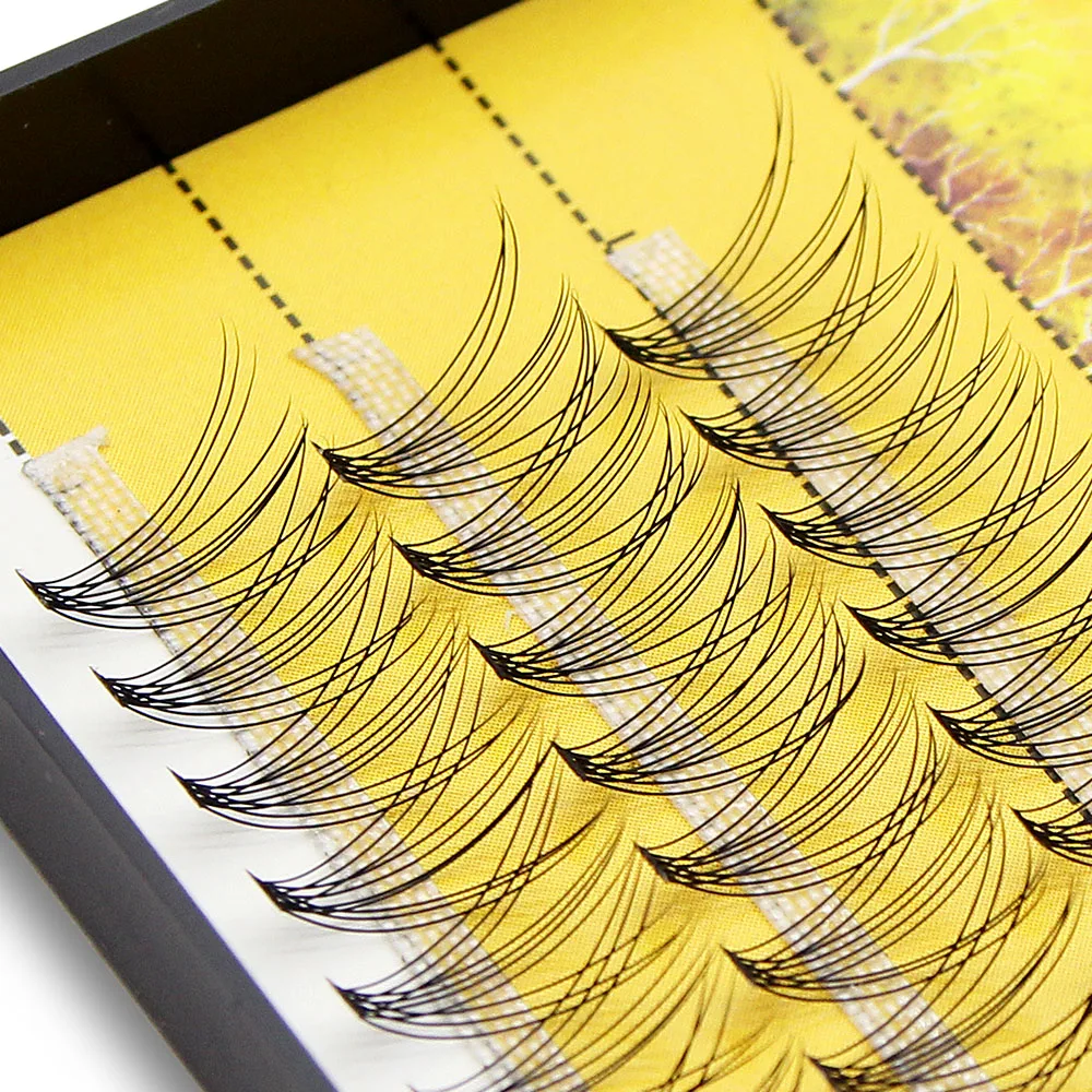 Premium 60 Bundles Mink Eyelash Extension Natural 3D Russian Volume Faux Eyelashes Individual 10D Cluster Lashes Makeup Cilia