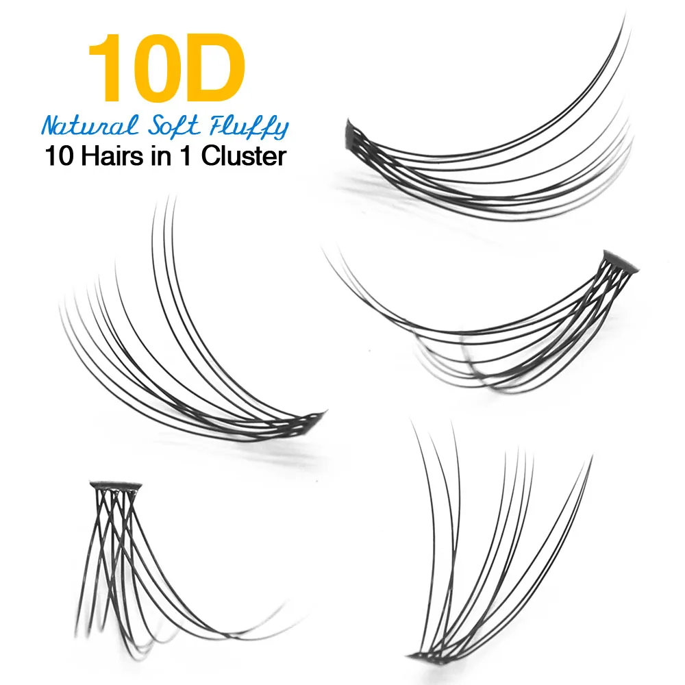 Premium 60 Bundles Mink Eyelash Extension Natural 3D Russian Volume Faux Eyelashes Individual 10D Cluster Lashes Makeup Cilia