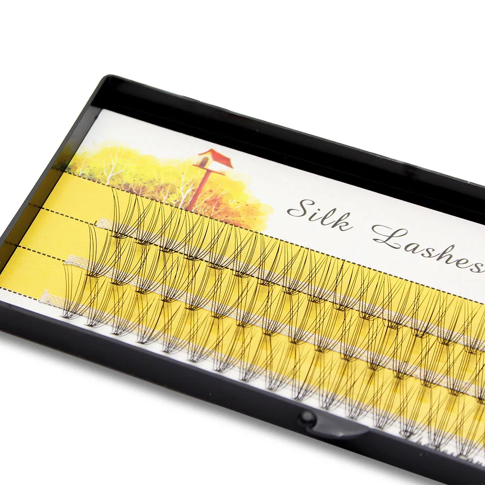 Premium 60 Bundles Mink Eyelash Extension Natural 3D Russian Volume Faux Eyelashes Individual 10D Cluster Lashes Makeup Cilia