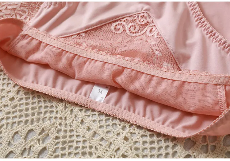 Plus Size Women Panties Sexy Lace Comfortable High Waist Milk Silk Panties for Women Underwear Ladies Briefs of Large Size XXXL