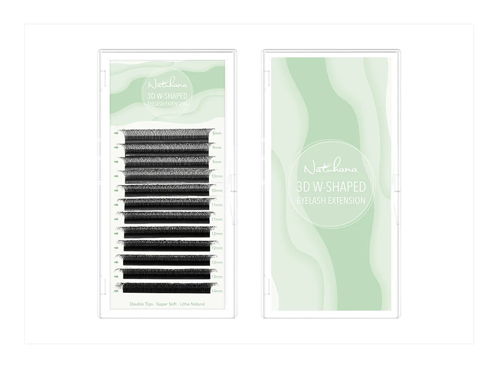 NATUHANA W Shape Eyelashes Extensions 3D 4D 5D 6D W Shaped Brown Black Clover Hand Made Premade Volume Fans Lash Extensions