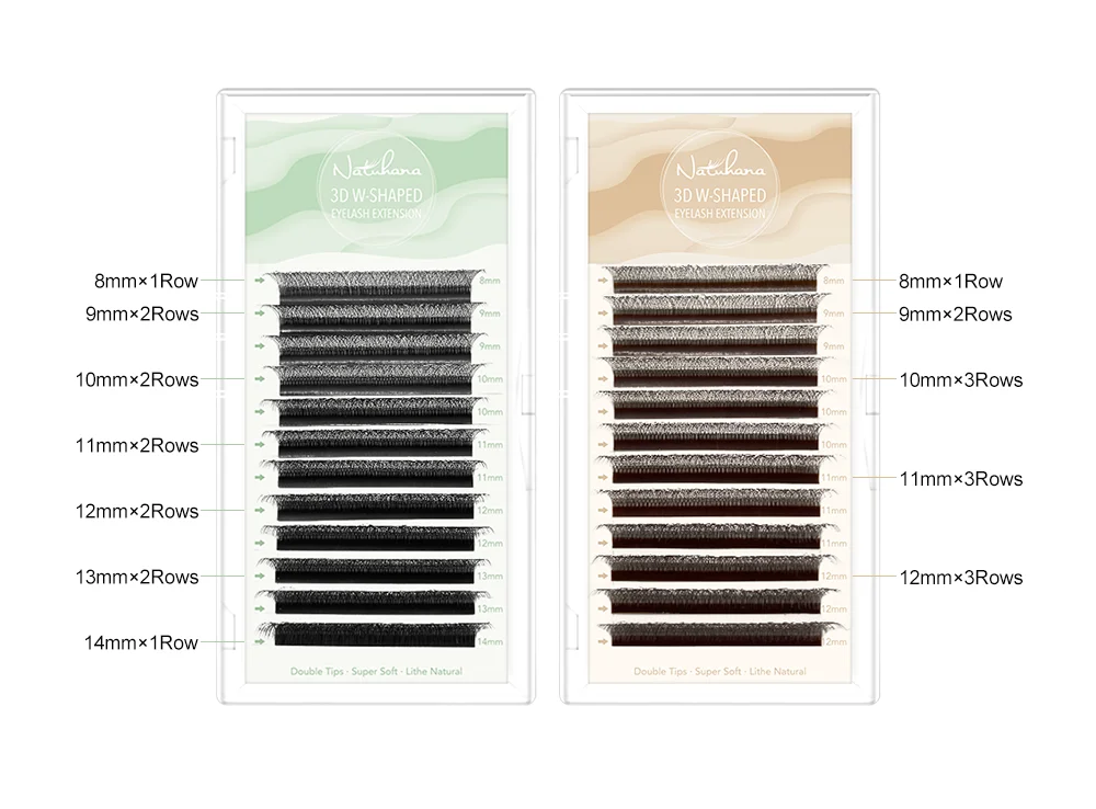 NATUHANA W Shape Eyelashes Extensions 3D 4D 5D 6D W Shaped Brown Black Clover Hand Made Premade Volume Fans Lash Extensions