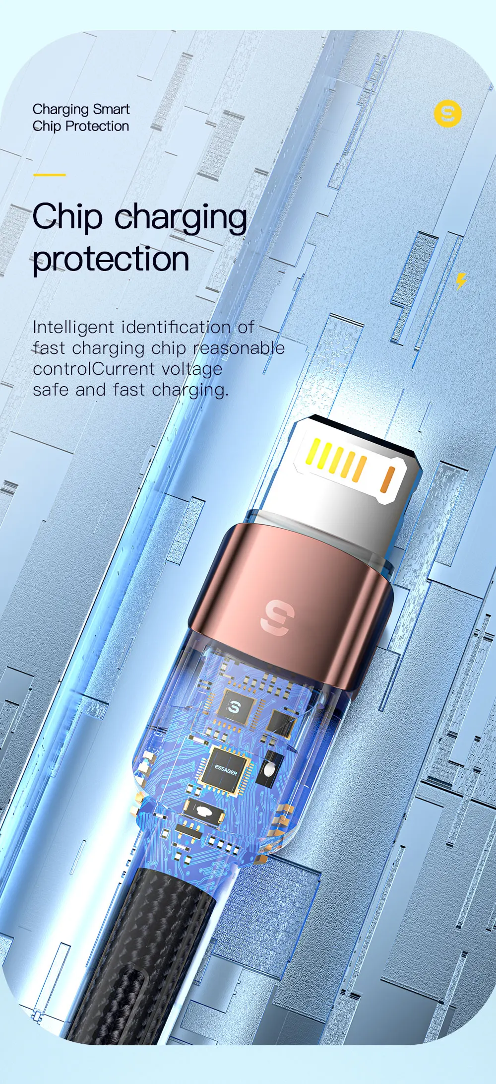 Essager USB Cable For Iphone14 13 12 11 Pro Max Xs Xr X SE 8 7 6 Plus Fast Charging Mobile Phone Data Line For Ipad Charger Wire